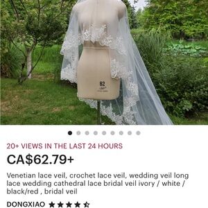 Venetian Lace  Bridal Veil